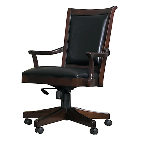 Upholstered Desk Chair with Casters